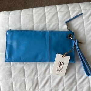 HOBO Tranquil Blue Vida Leather Clutch Wristlet